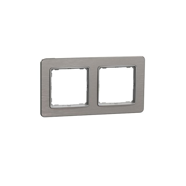 Sedna Design & Elements Frame 2 Gangs Brushed Aluminium SDD370802