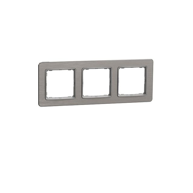 Sedna Design & Elements Frame 3 Gangs Brushed Aluminium SDD370803