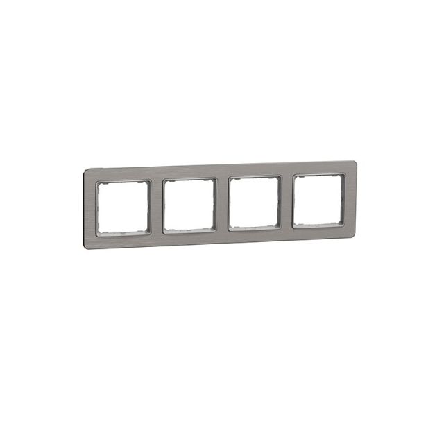 Sedna Design & Elements Frame 4 Gangs Brushed Aluminium SDD370804
