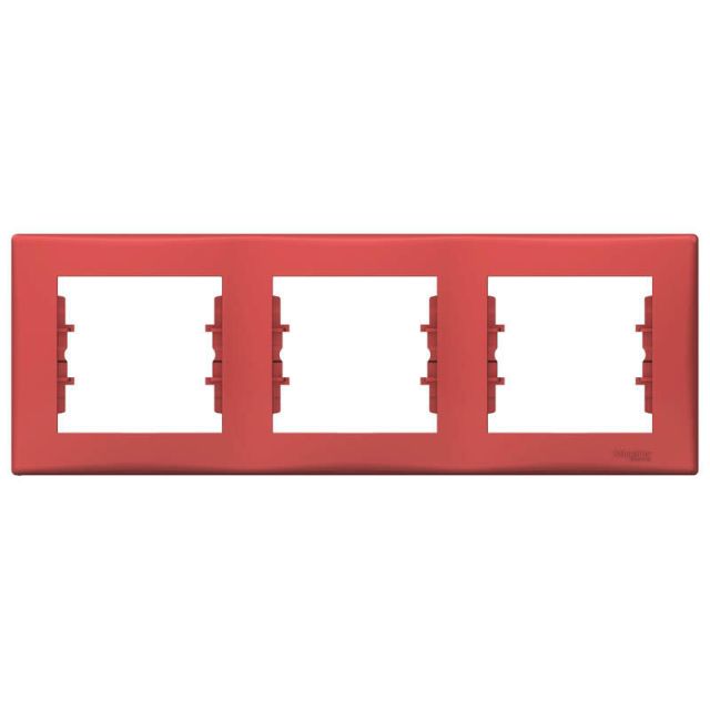 Sedna Frame 3 Gangs Horizontal Red SDN5800541