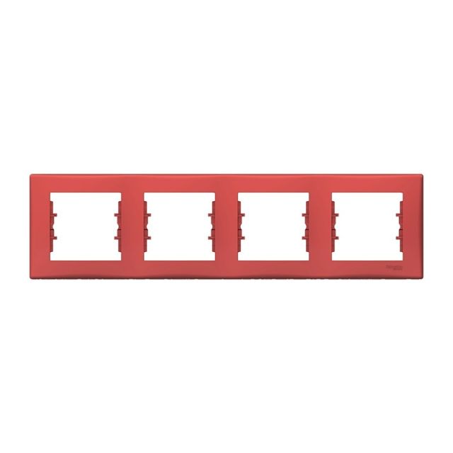 Sedna Frame 4 Gang Horizontal Red SDN5800741