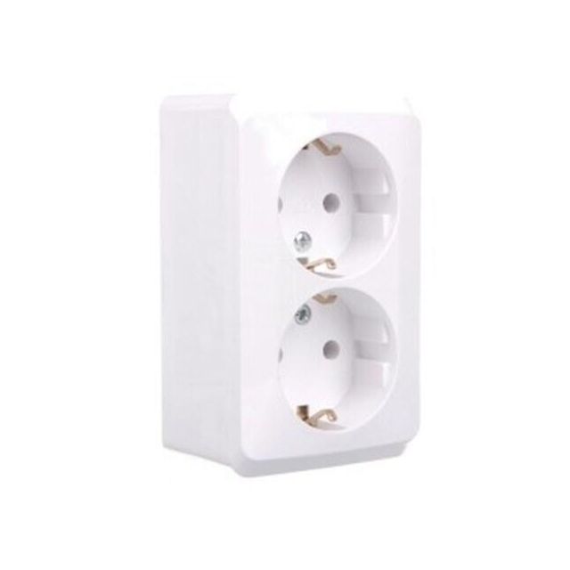 Prima Socket 2P+E 2 Gangs White WDE001048